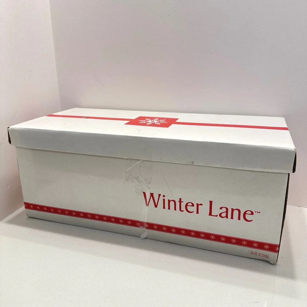 Winter Lane 20 Piece Glass Christmas Ornament Set Red Gold Champagne Glitter Box